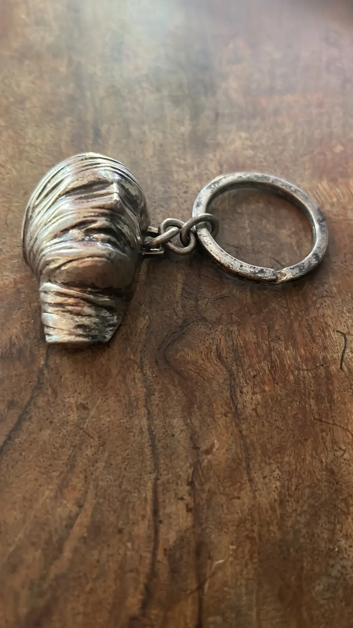 Testa Addormentata (Amnesty International) — Igor Mitoraj, silver pendant obverse close-up, private collection